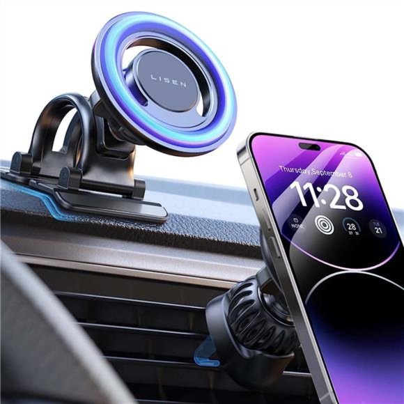 Fits MagSafe Car Mount Strong Magnetic Phone Holder for iPhone, HandsFree